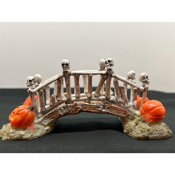 Lemax Halloween Village Bridge Of Bones Figurine With Pumpkins - Picture 2 of 11